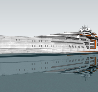 现代酒店建筑 轮船主体酒店